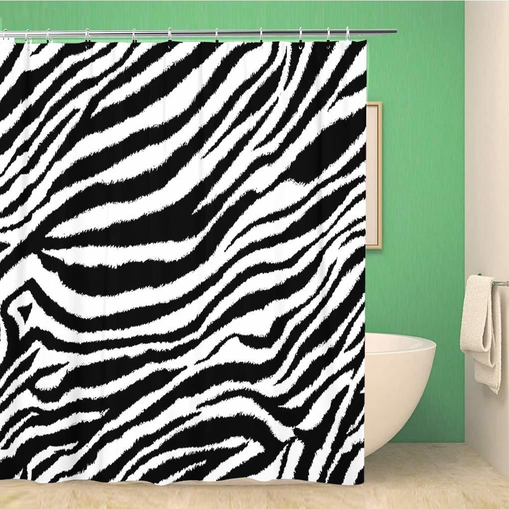2020 Bathroom Shower Curtain Animal Zebra Skin Tiling Pattern Stripes