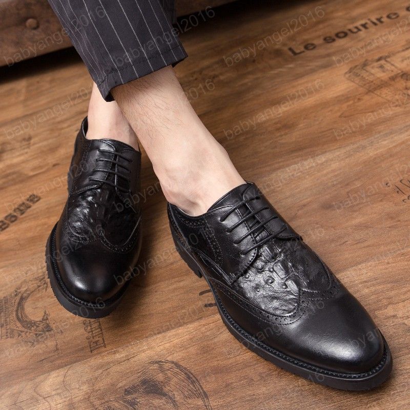 Saldos Online De Sapatos Clássicos Couro Formal Homens Atam Acima Sapatos  De Negócios Estilo Britânico Fivela Homem Marrom Preto Sapatos Casuais  Calçados Dedo Apontado 593832928 | DHgate.Com