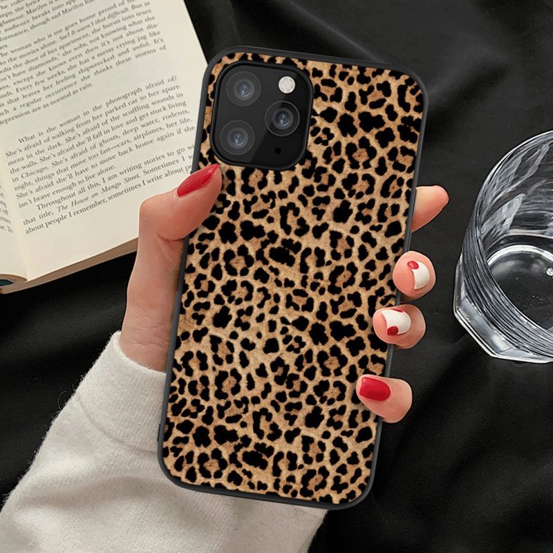 Soft Silicone Back Case Leopard Print Cell Phone Cover For Iphone 12 11 Pro Max XS XS MAX XR 6/7