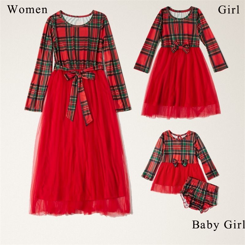 Nashakaite vestido de natal para mãe e filha vestido xadrez mãe e filha  roupas festa ano