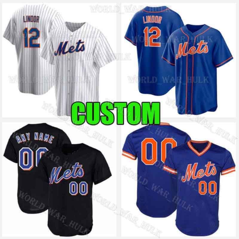 2021 12 Francisco Lindor Jersey 2020 Custom Mets 20 Pete Alonso 48 Jacob DeGrom Baseball Jerseys 