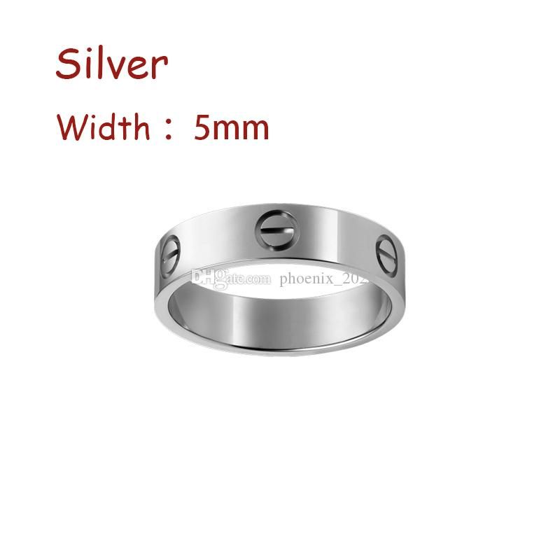 Silver (5mm)-love Ring