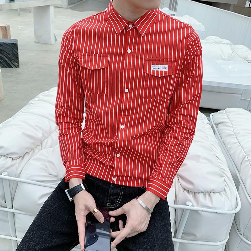 Uqiangy Mens Casual Colorful Striped Long Sleeve Loose Fit Pocket Shirt Blouse Tops Uqiangy Mens Casual Colorful Striped Long Sleeve Loose Fit Pocket Shirt Blouse Tops