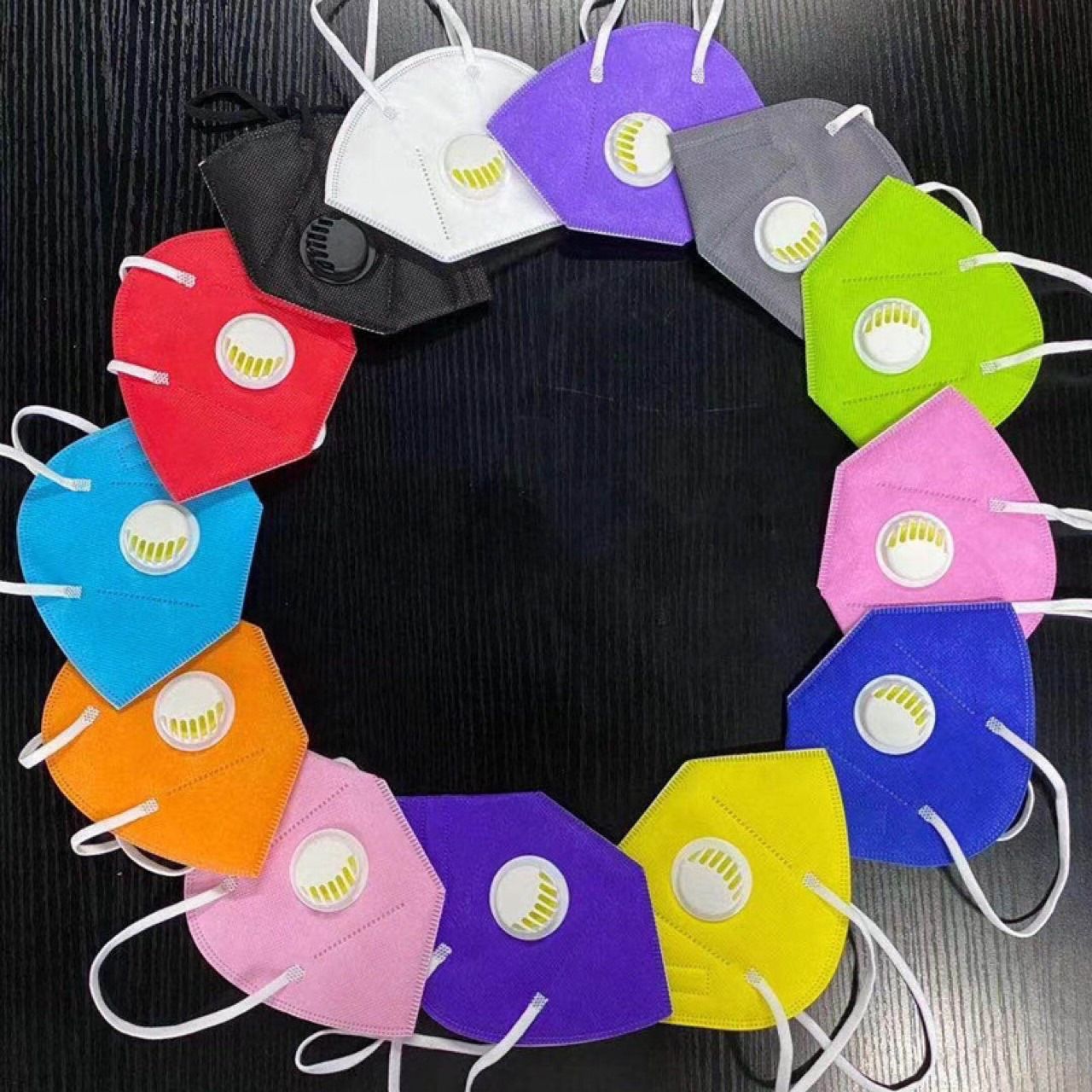 2021 KN95 Face Mask With Valve Factory Supply 95 Filter Colorful Activated Carbon Breathing