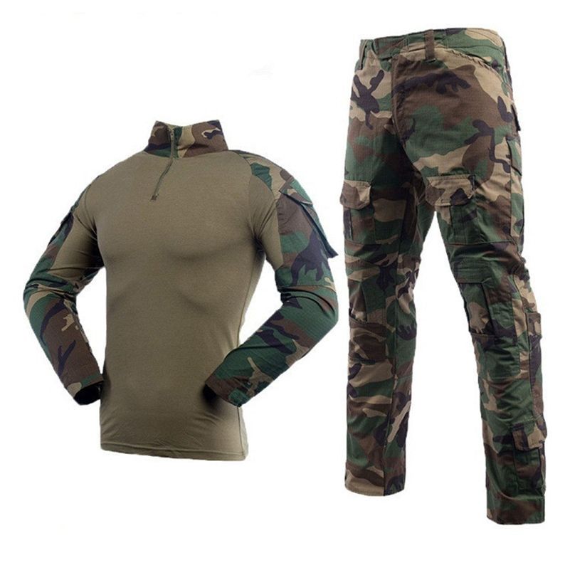 LANBAOSI Camisa de combate militar para hombre en uniforme táctico con secado rápido y manga larga y pantalón