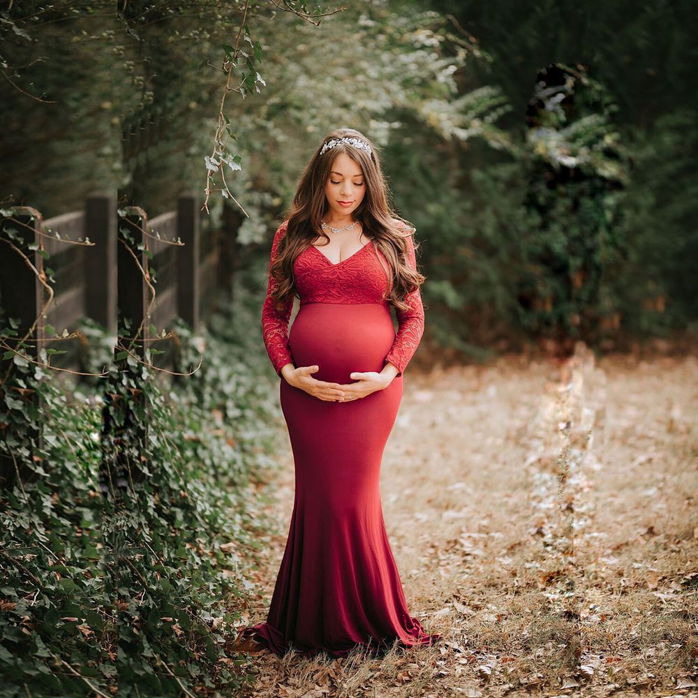Compra Vestidos De Maternidad De Encaje De La Sirena Para Fotos De Fotos De  Fotos De La Foto Vestido Largo De Embarazo Largo Elegancia Mujeres  Embarazadas Mujeres Red Fotografía Barato | Entrega