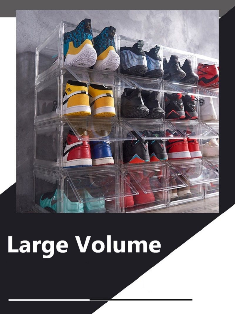 plastic sneaker cases on 2021 Thicken Clear Plastic Shoe Box Dustproof Sport Shoe Storage Box Transparent Sneaker Boxes Stackable Boot Organizer Box Magnetic Attraction From Sun Art 23 12 Dhgate Com