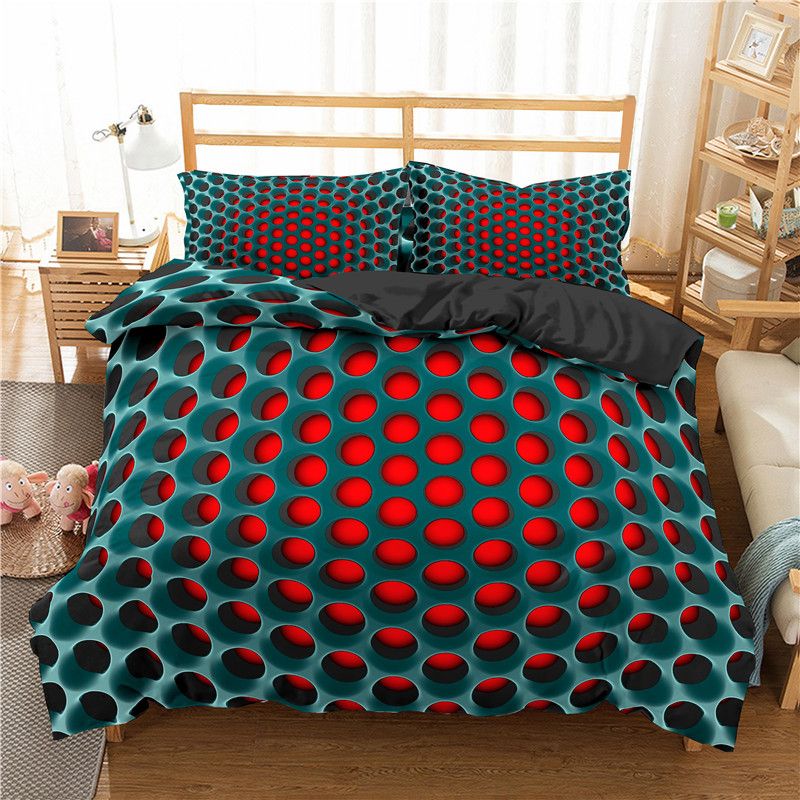 Geometric Printed Duvet Quilt Cover Bedding Set with Pillow Case Twin Queen King