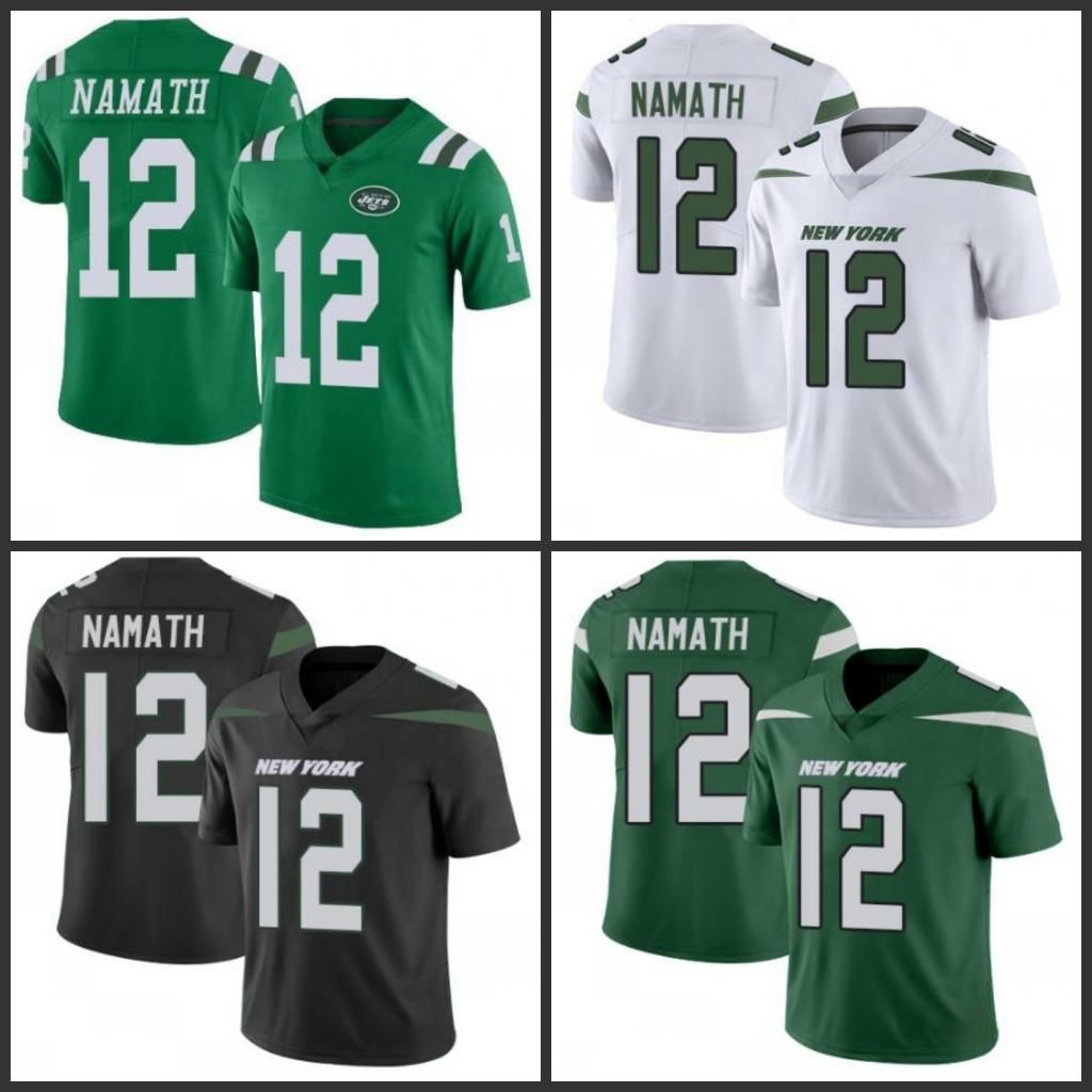 2020 New York Jets Men #12 Joe Namath Green Team Color Men ...