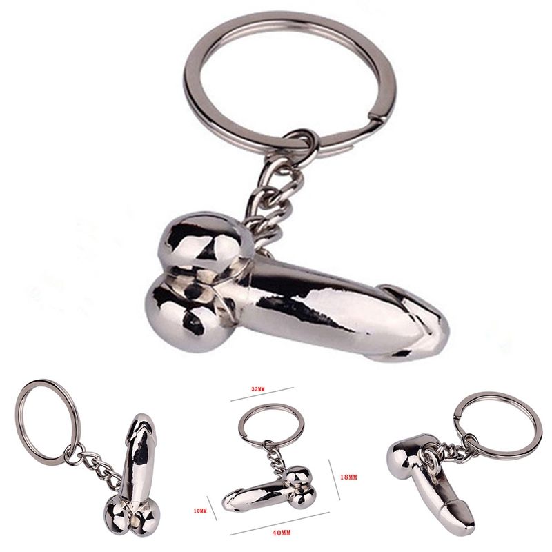 Funny Men Penis Metal Car Key Chain Keyring Keychain Keyfob Gift Creative 1Pc