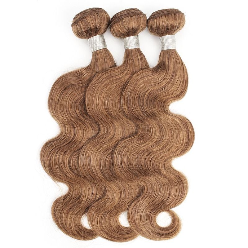 Color 30 Hair Bundles Medium Auburn 16 To 24 Inch Pre Colored Body Wave Non Remy Brazilian