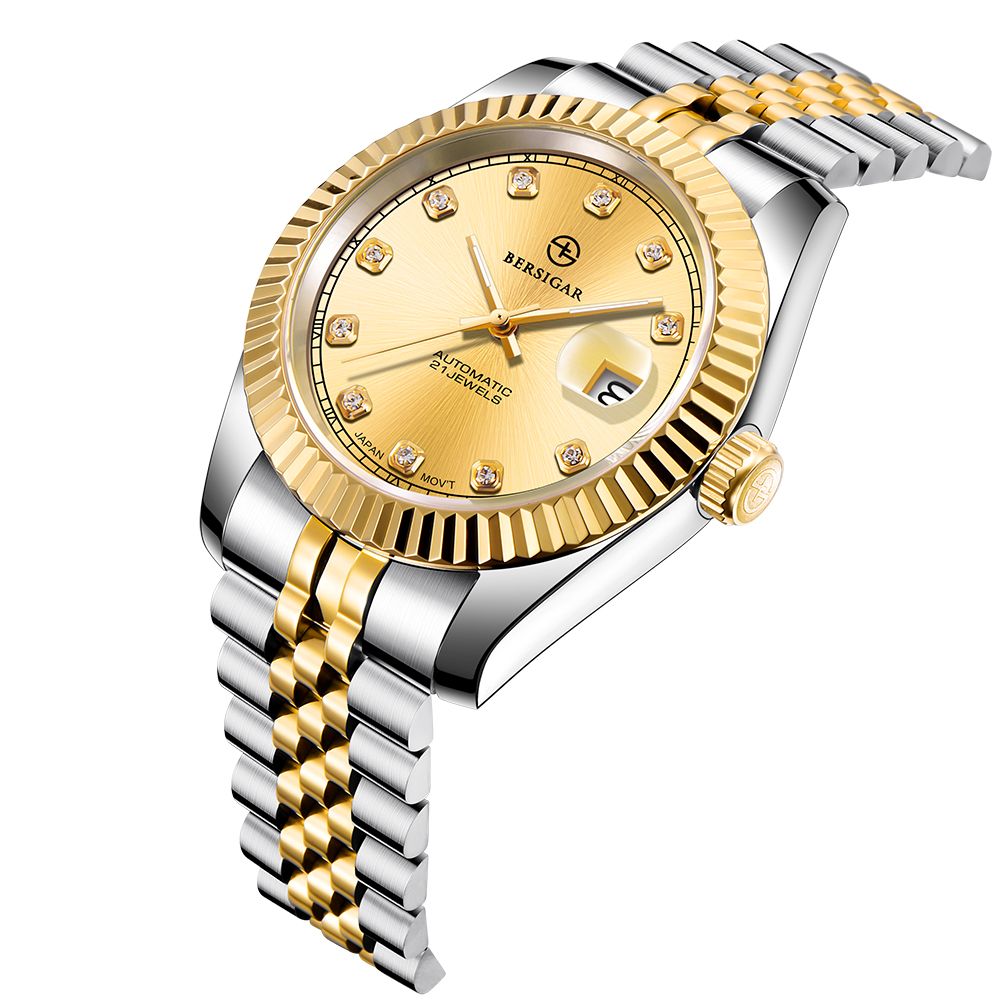 Acheter Pas Cher BERSIGAR Mens Étanche En Acier Inoxydable Montre  Automatique Mécanique Calendrier Montre Bracelet Étanche Montre Analogique  Modèle De Couple Du 104,64 € | Fr.Dhgate