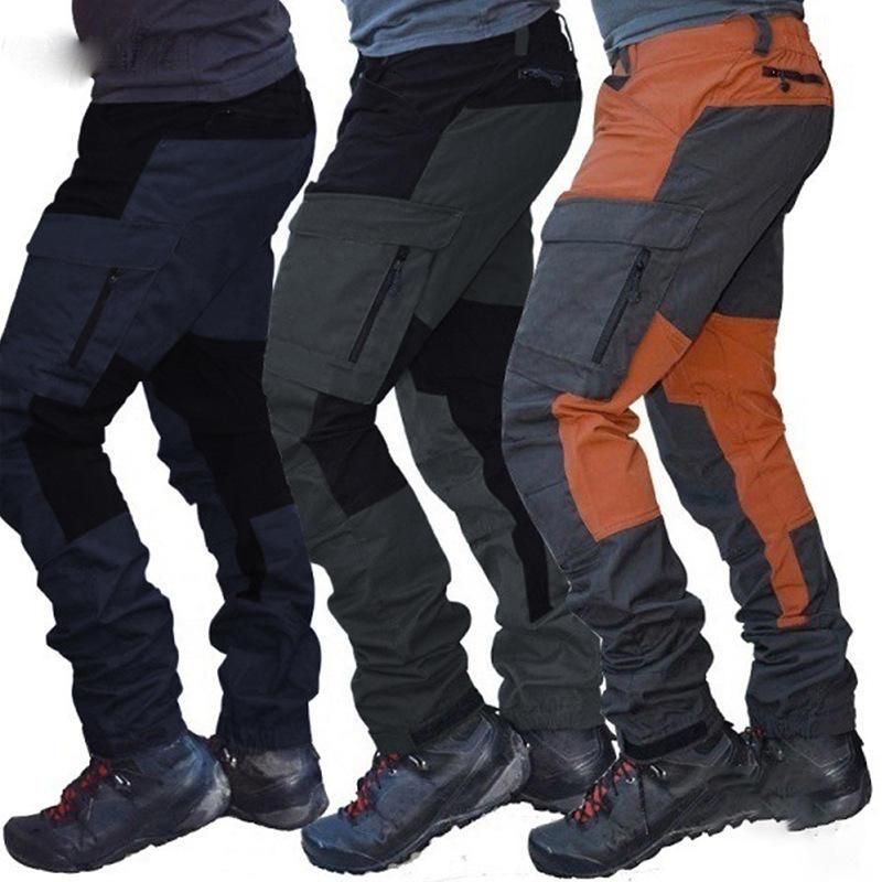 Hombres Color Bloque Impreso Trabajo De Pesado De Trabajo Pantalones De Carga Casual Lightweight Pantalones Largos Multi Knee Pad Bolsets De 41,28 € | DHgate