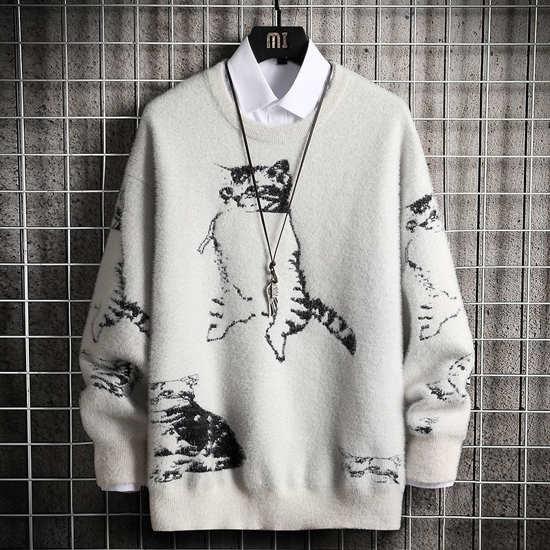 Biali sweter
