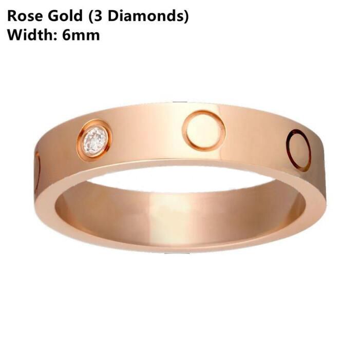 6 mm rose goud met diamant