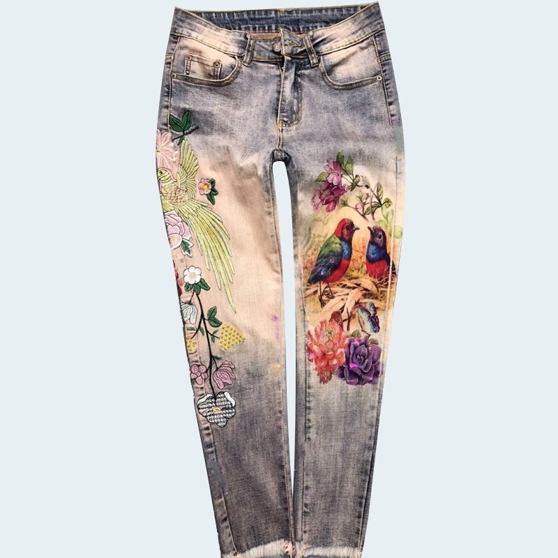 Compra 3D Dibujos Animados Pantalones Vaqueros Bordado Flores De Bordado  Pantalones Pintados Pantalones De Lápiz Mujer Streetwear Denim Pantalones  Para Mujer Jeans J032 201030 Barato | Entrega Rápida Y Calidad | Es.Dhgate