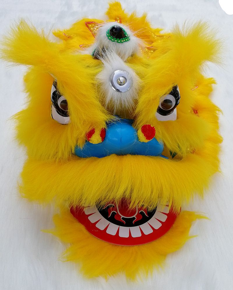 Pur Lion Dance Mascot Costume Chinese Lion Two Kids Pure Wool Advertising Outfit 