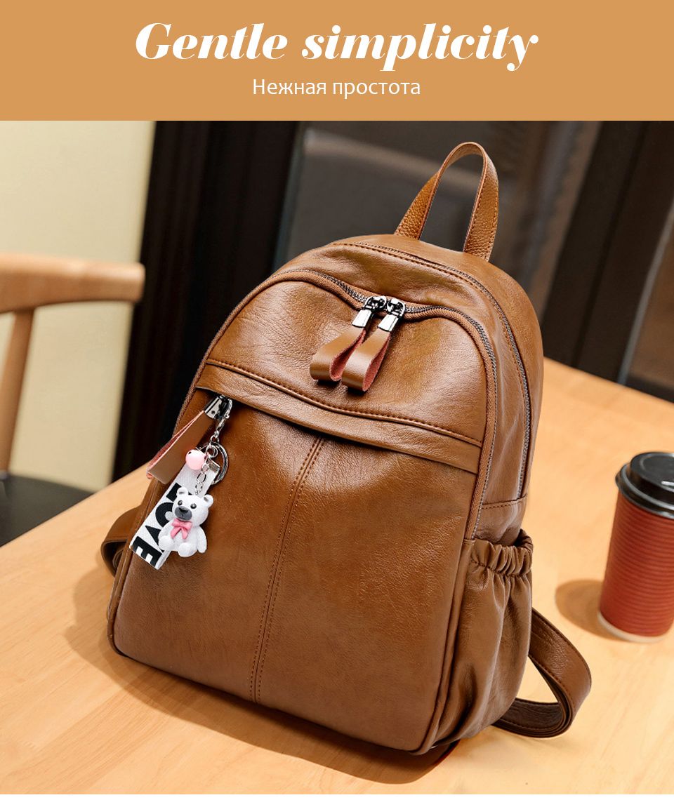 Women Backpack Soft PU Leather Shoulder Bag Schoolbag Tote Casual Rucksack Purse 