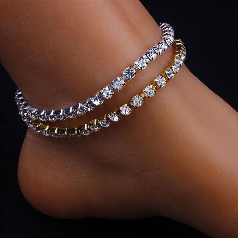 Tassels Crystal Rhinestone Bead Chain Ankle Bracelet Anklet Foot Jewel EP 