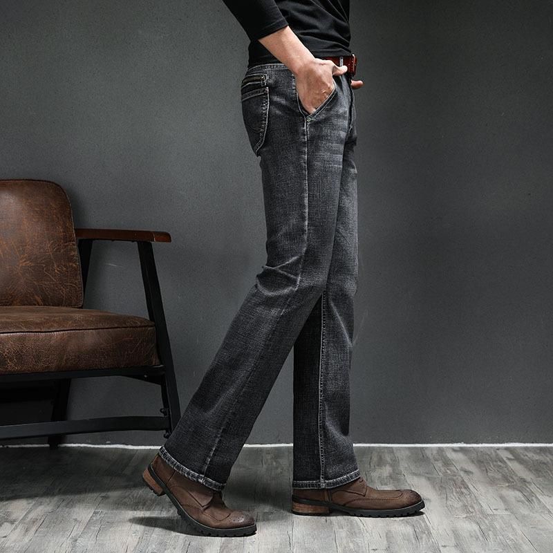 Compra Bootcut Jeans Para Hombre De La Llamarada De La Vendimia  Estiramiento Boot Cut Denim Jeans Hombres Camiseta Clásica De Otoño  Acampanado Bragas De Los Hombres Pantalón Homme Barato | Entrega Rápida