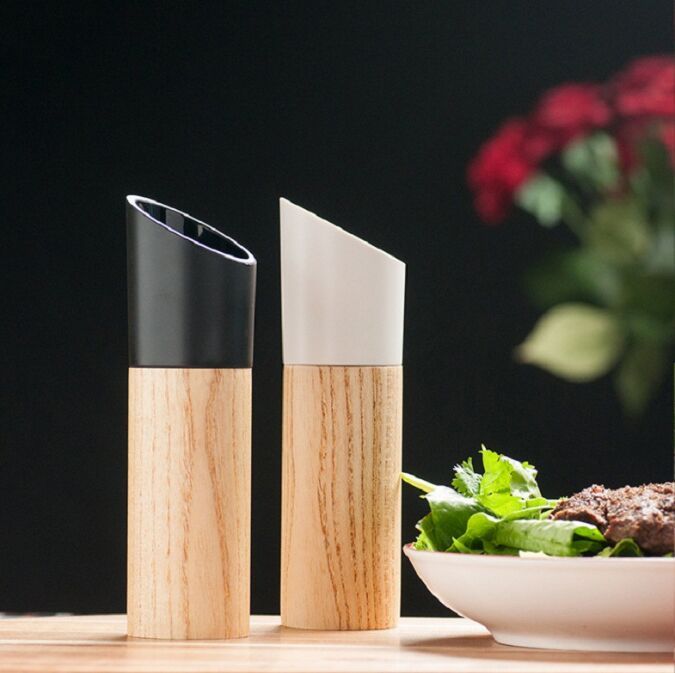 Wooden Salt Pepper Mills Grinders Solid Wood Manual Mill Tools Tableware JJ 