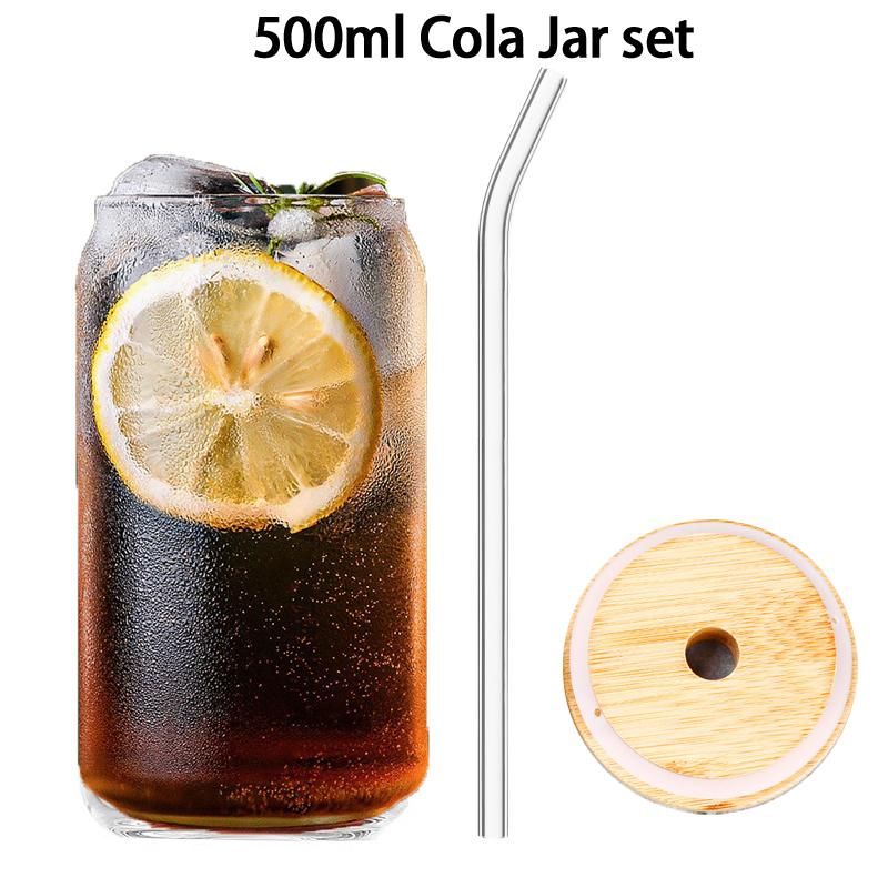 500 ml avec couvercle de bois et paille