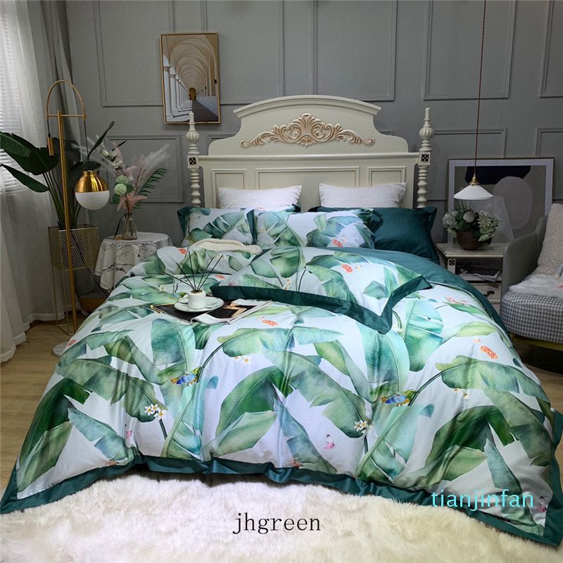 Shop queen bedding sets green collection at ericdress.com. retro green bedding sets leaf print