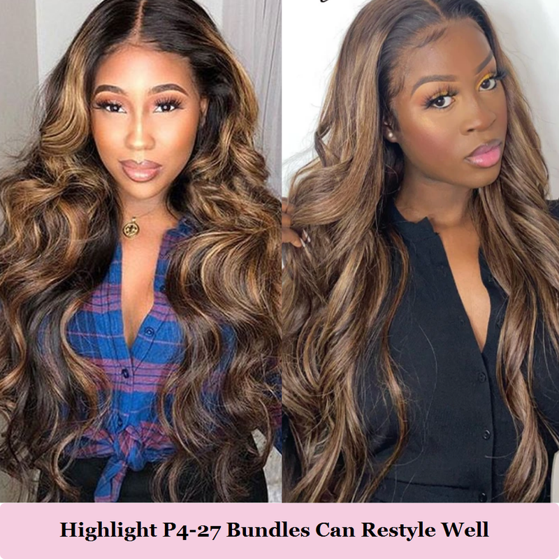 Highlight Bundles Straight Brazilian Hair Weave Ombre Bundles Remy P4-27 Brown Straight Hair Bundles with Highlight Bundles Straight Brazilian Hair Weave Ombre Bundles Remy P4-27 Brown Straight Hair Bundles with