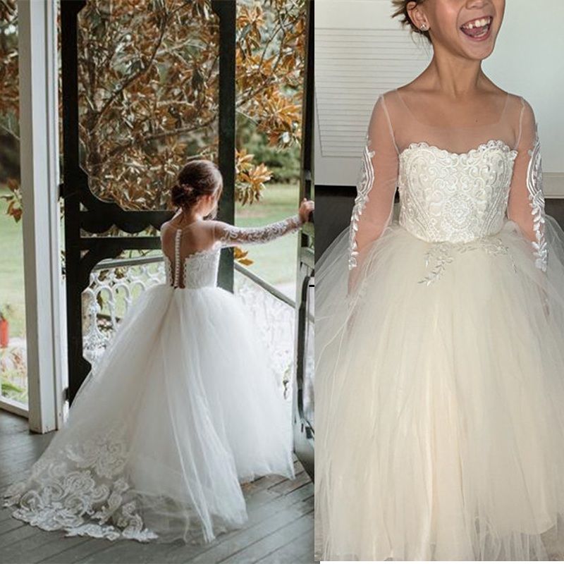 Vestido comunión manga larga plumetti – Irulea