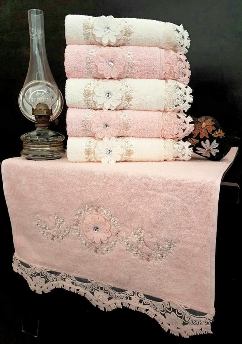Towel Soft Luxury From Turkey Lace Hand Face Embroidered Bath Jacquard