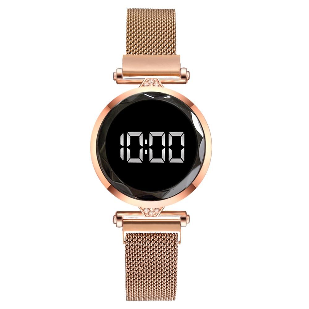Women Bracelet Watches Rose Gold Digital Dress Watch LED