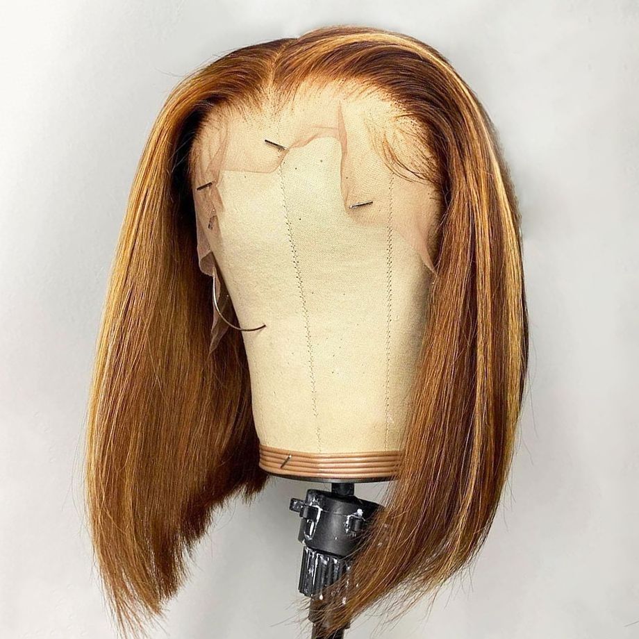 Bob High-definition Front Lace Human Hair Wig Female Pre-picked Short Straight Non-glue Gradient Bob High-definition Front Lace Human Hair Wig Female Pre-picked Short Straight Non-glue Gradient