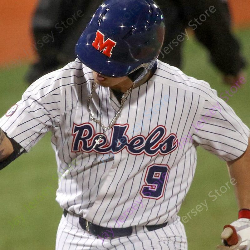 2022 Champions WS Ole Miss Baseball Jersey NCAA College Tim Elko Lance