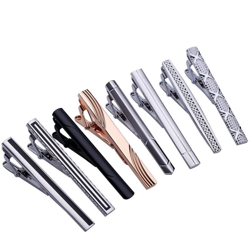 2020 Mix Color Mens Classic Necktie Tie Clips Bar Set For Regular Ties