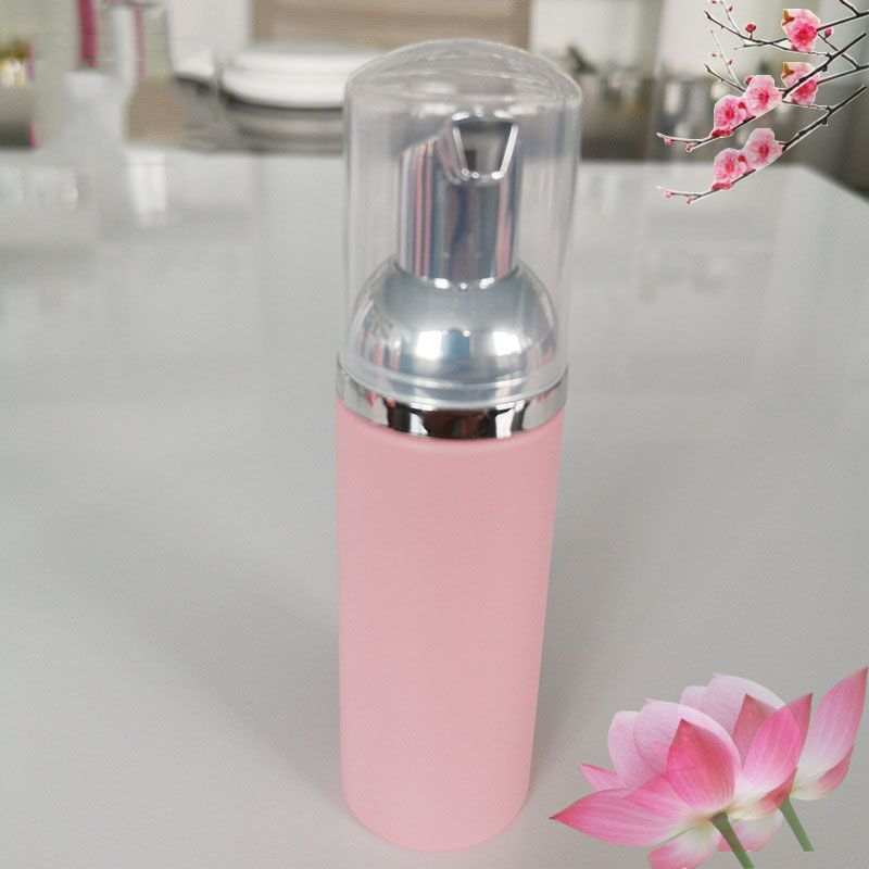 Rosa flaska + Clear Cap + Silverpump