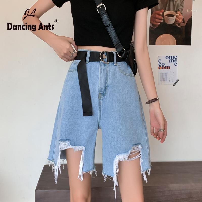 Compra Pantalones Cortos De Mujer Pantalones Pantalones Cortos De Cintura  Alta De Cintura Ancha, Orificio Flojo Rasgado, Pantalones De Mezclilla  Corta, Pantalones De Mezclilla1 Barato | Entrega Rápida Y Calidad |  Es.Dhgate