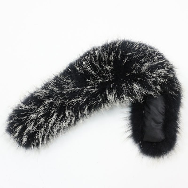 Svart W Raccoon Fur