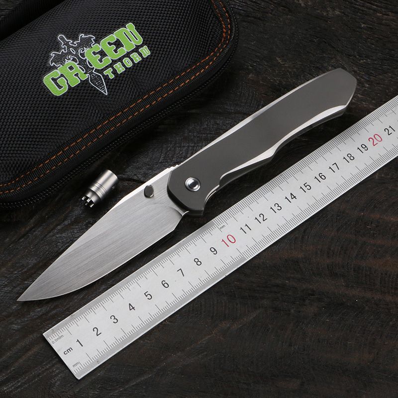 Green thorn lochsa folding knife s90v blade TC21 titanium handle camping hunting survival pocket fruit knife EDC tool