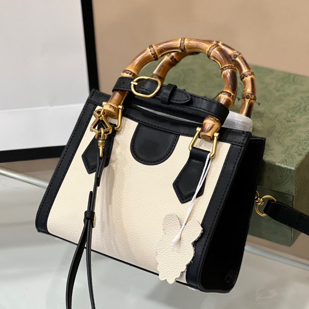 Diseñadores Clásico Mini Diana Bambú Mango Bolsa de asas Italia Lujos lujo Moda Moda Cuero