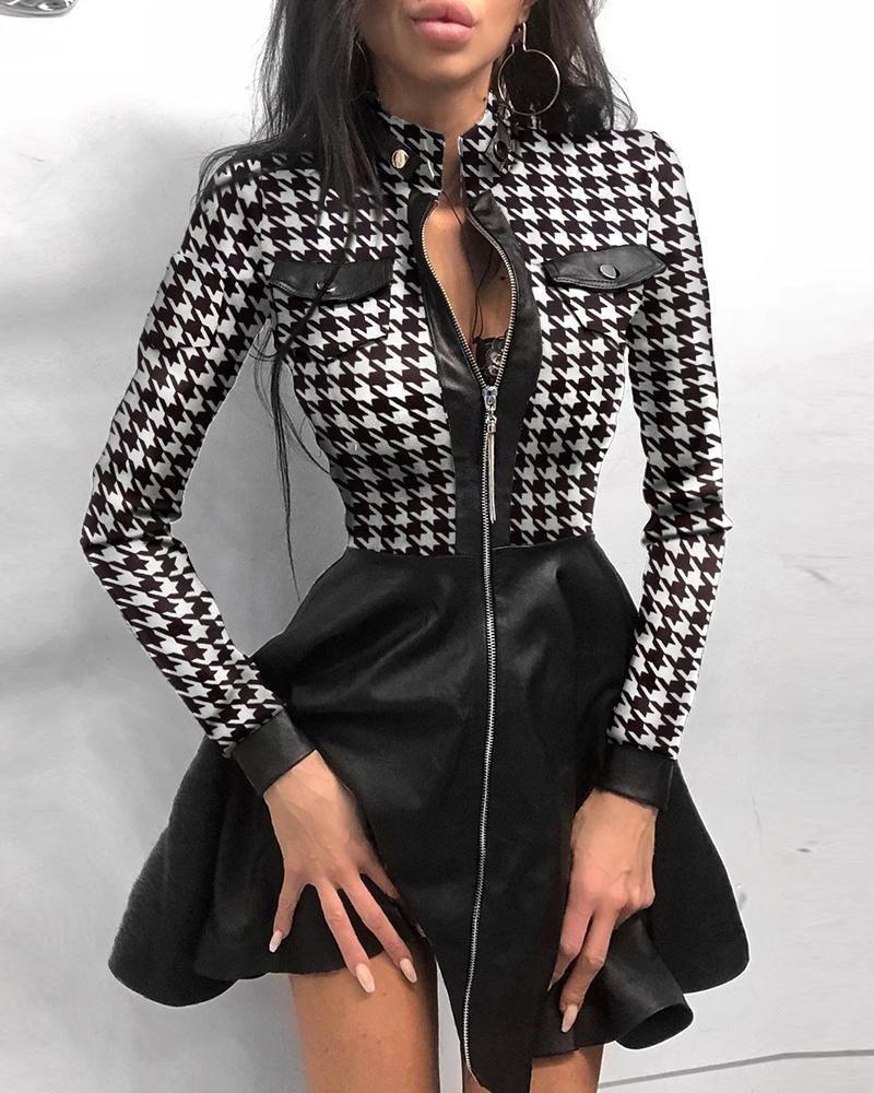 Houndstooth preto