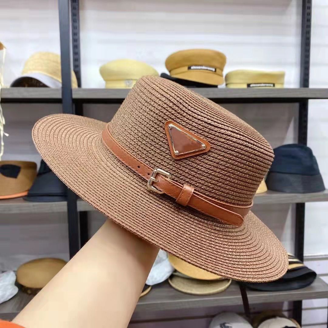 brown straw hat brown belt