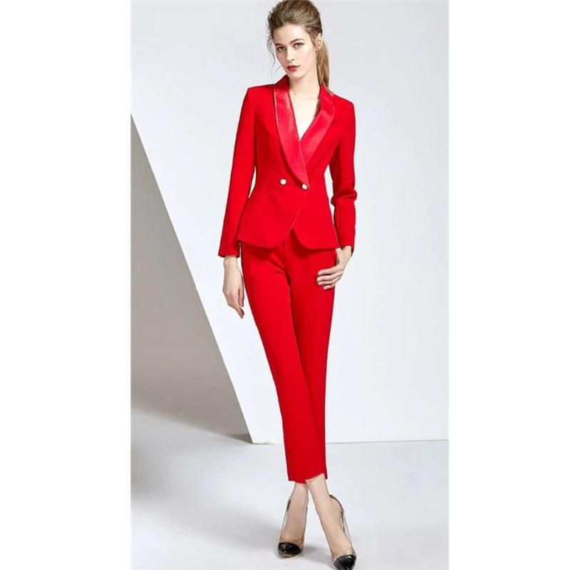 Womens red two piece suit Clearance