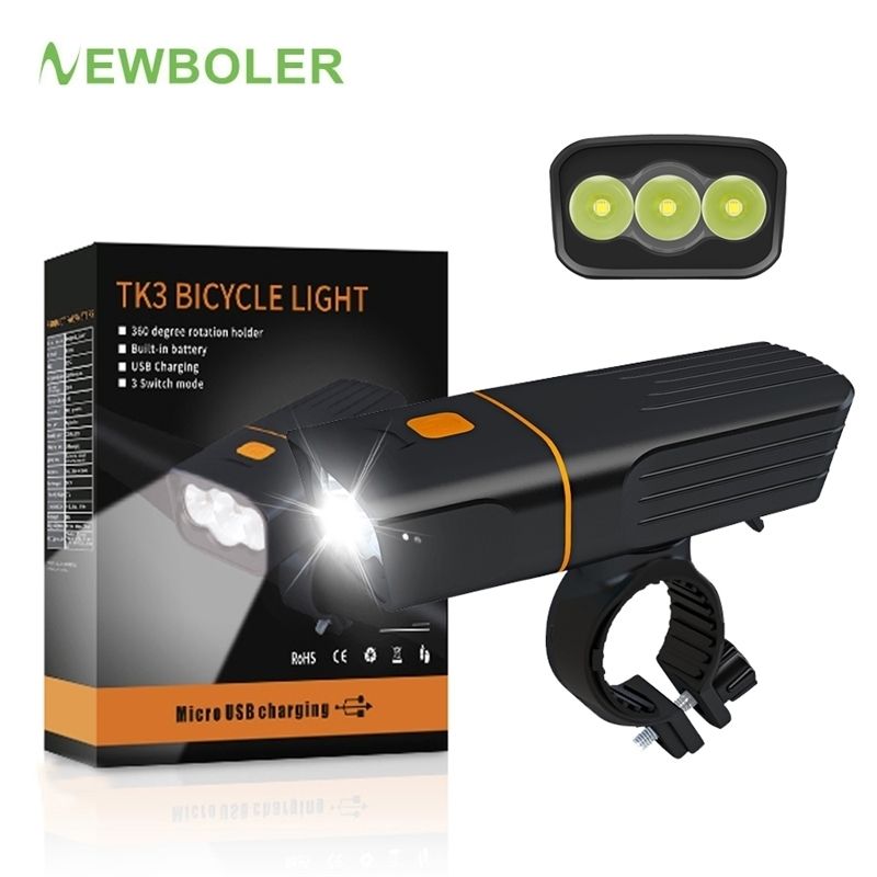 النواب 3 LED دراجة ضوء الجبهة L2 USB قابلة للشحن 18650 حامل البطارية 360 مع ضوء الخلفية مجموعة الدراجة الجبلية رئيس ضوء جبل 201028