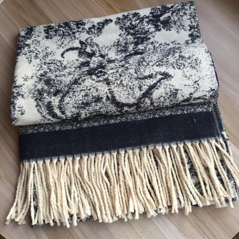 2020 Moda Logomanía Shine CashMere Bufanda Mujeres y hombres Dos Rojo Lana