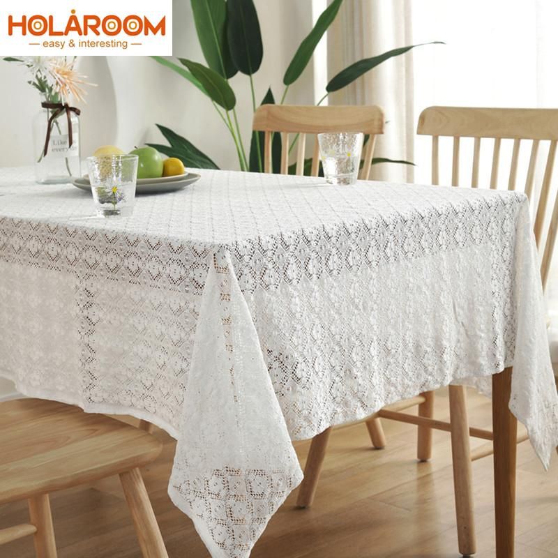 Vintage White Lace Floral Tablecloths Polyester Table Runner Wedding Party Cover Vintage White Lace Floral Tablecloths Polyester Table Runner Wedding Party Cover