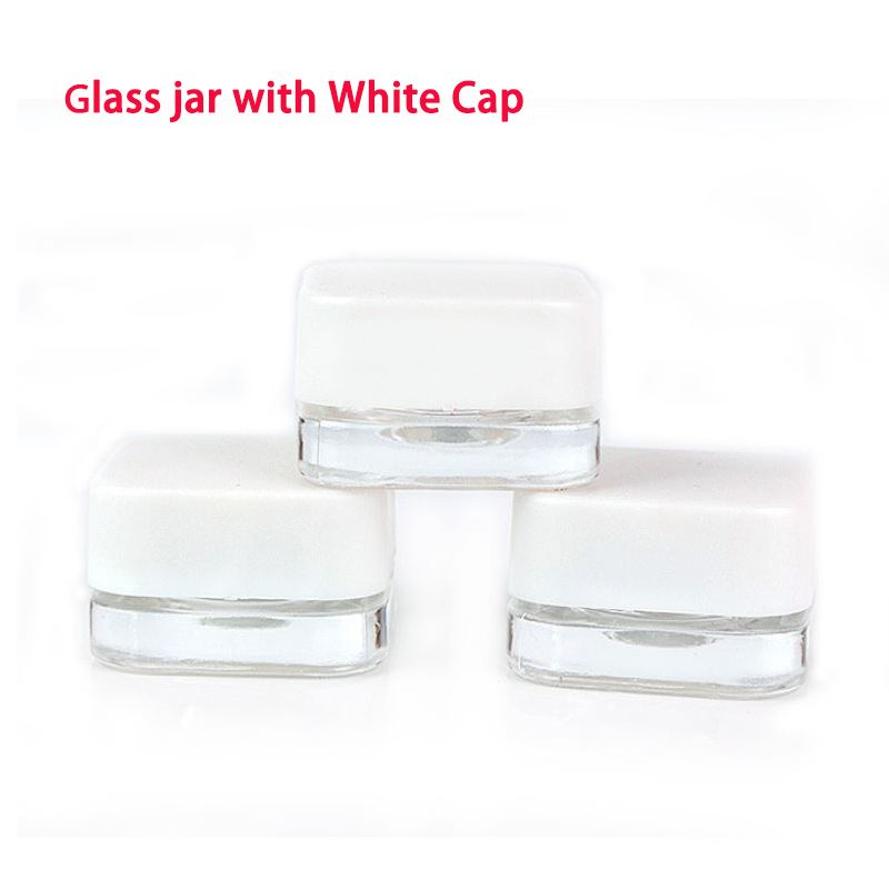 Glass jar with white Cap