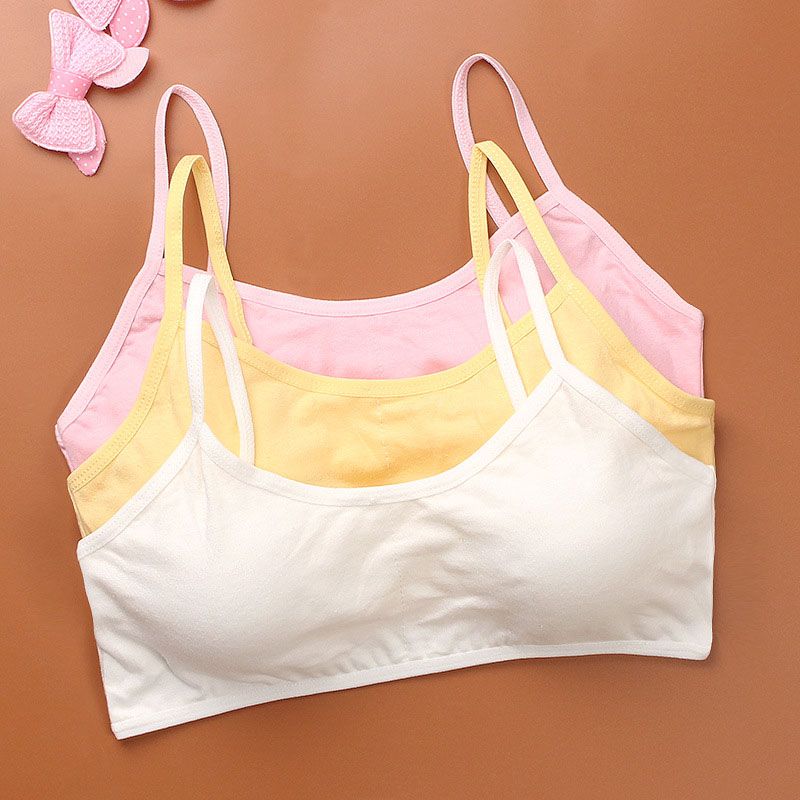 2020 Cotton Kids Sports Bra Push Up Running Bra Tops Girls Full Cup