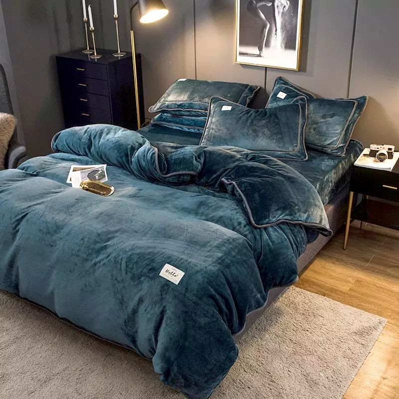 Flannel Bedding Set Velvet Coral Fleece 