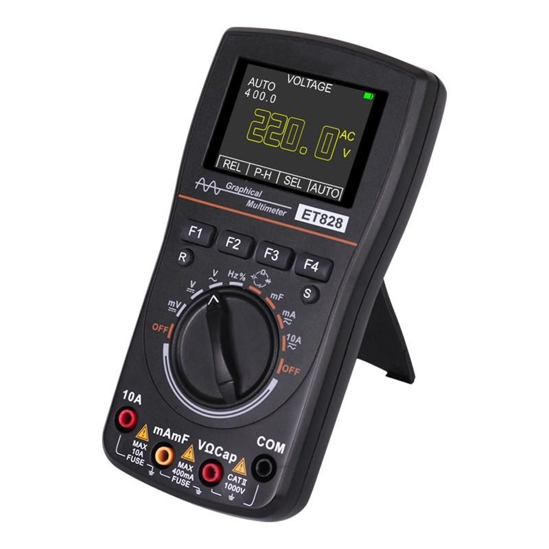 2021 ET828 2 In 1 LED Oscilloscope Multimeter Handheld Color Sn Scope