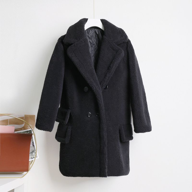 Manteau en peluche noir